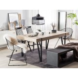 Mesa de Comedor o Cocina| MDF con Acabado Laminado Color Roble Sonoma | Patas Metálicas Negras | Medidas: 150 x 90 x 75 cm