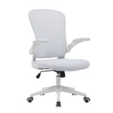 Silla de Oficina Ergonómica con Respaldo en Tejido 3D Blanco, Ajustable en Altura - Medidas 63x58x99,5-190,5 cm