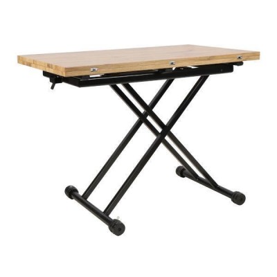 Mesa de Centro Elevable y Tapa Extensible - Fabricada en MDF - Cerrada 100x57 cm, Abierta 100x114 cm, Altura de 39 a 77 cm