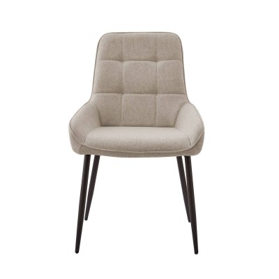 Pack de 4 Sillas Tapizadas en Tela Marron con Tratamiento Easy Clean, Asiento Reforzado Medidas 54x55x88 cm