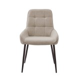 Pack de 4 Sillas Tapizadas en Tela Marron con Tratamiento Easy Clean, Asiento Reforzado Medidas 54x55x88 cm