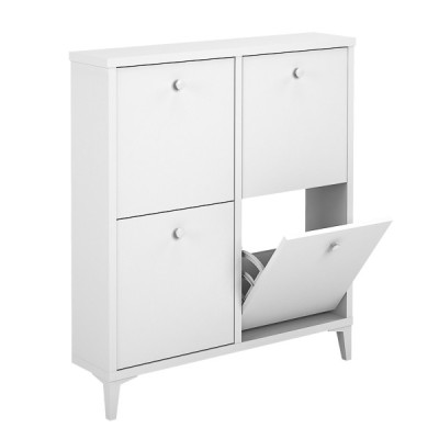 Zapatero de Melamina con 4 Puertas | Capacidad 8 Pares | 101 x 90 x 20 cm