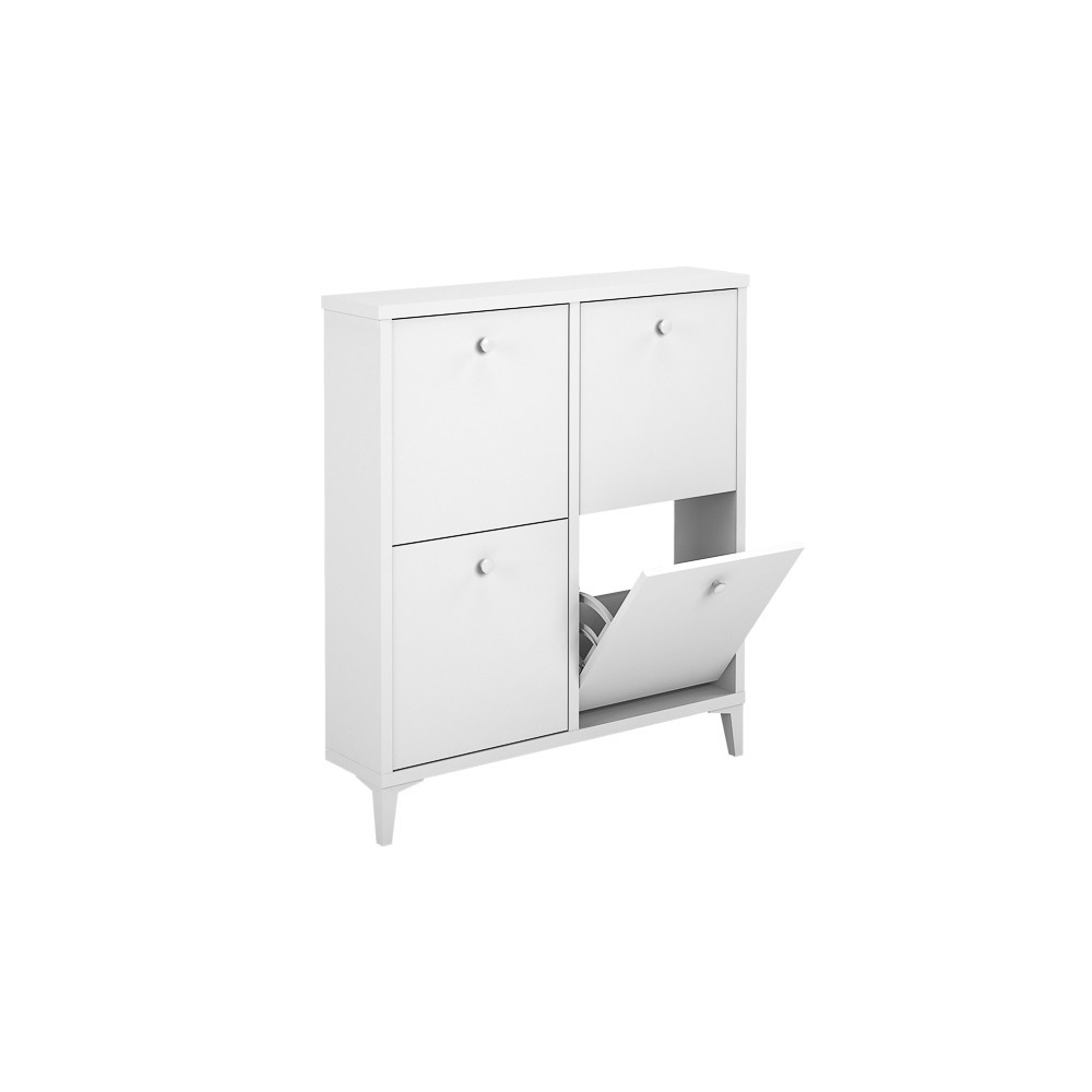 Zapatero de Melamina con 4 Puertas | Capacidad 8 Pares | 101 x 90 x 20 cm