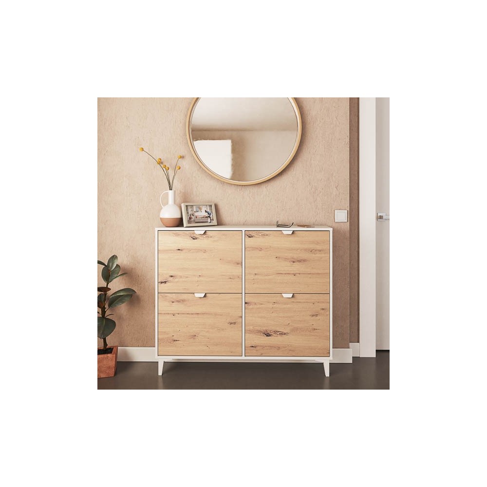 Mueble Zapatero - Almacenamiento Elegante y Práctico | 97,4 x 116,8 x 20 cm (alto x ancho x fondo)