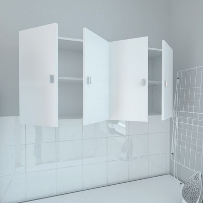 Mueble Alto de Cocina para Colgar con 2 Puertas – Color Blanco – 60 x 60 x 26,5 cm (alto x ancho x fondo)