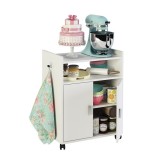 Mueble Auxiliar para Microondas – Acabado Blanco – 79,5 x 60 x 40 cm (alto x ancho x fondo)