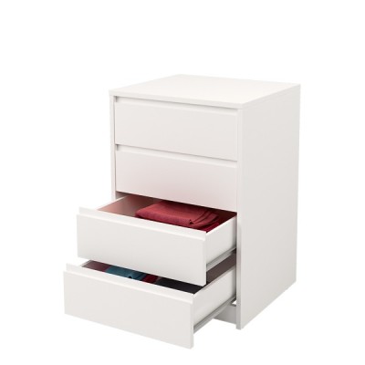 Cómoda Cajonera 4 cajones acabado en blanco. 74cm(alto) 50cm(ancho) 45cm(fondo)