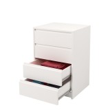 Cómoda Cajonera 4 cajones acabado en blanco. 74cm(alto) 50cm(ancho) 45cm(fondo)