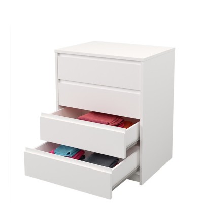 Cómoda Cajonera 4 cajones acabado en blanco. 74cm(alto) 60cm(ancho) 45cm(fondo)