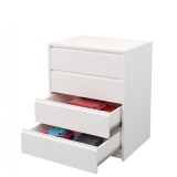 Cómoda Cajonera 4 cajones acabado en blanco. 74cm(alto) 60cm(ancho) 45cm(fondo)