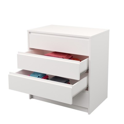 Cómoda Cajonera 4 cajones acabado en blanco. 74cm(alto) 70cm(ancho) 45cm(fondo)