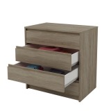 Cómoda Cajonera 4 cajones acabado en Color Roble. 74cm(alto) 70cm(ancho) 45cm(fondo)