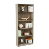 Estantería Alta Salón, Librería, Color Roble, Medidas: 180 cm (Alto) x 75 cm (Ancho) x 25 cm (Fondo)