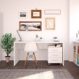 Mesa De Despacho Acabado Blanco 75 Cm(alto)160 Cm(ancho)68 Cm(fondo) , Color - Blanco