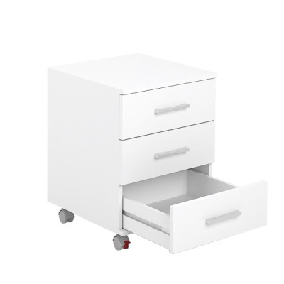 Cajoneras Para escritorio con ruedas 3 Cajones color blanco 58 x 45 x 44 Cm (alto x ancho x fondo)