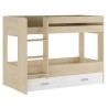 Litera con Cajonera en Blanco y Natural - 95.6 cm (Largo) x 195.4 cm (Ancho) x 146.6 cm (Alto)