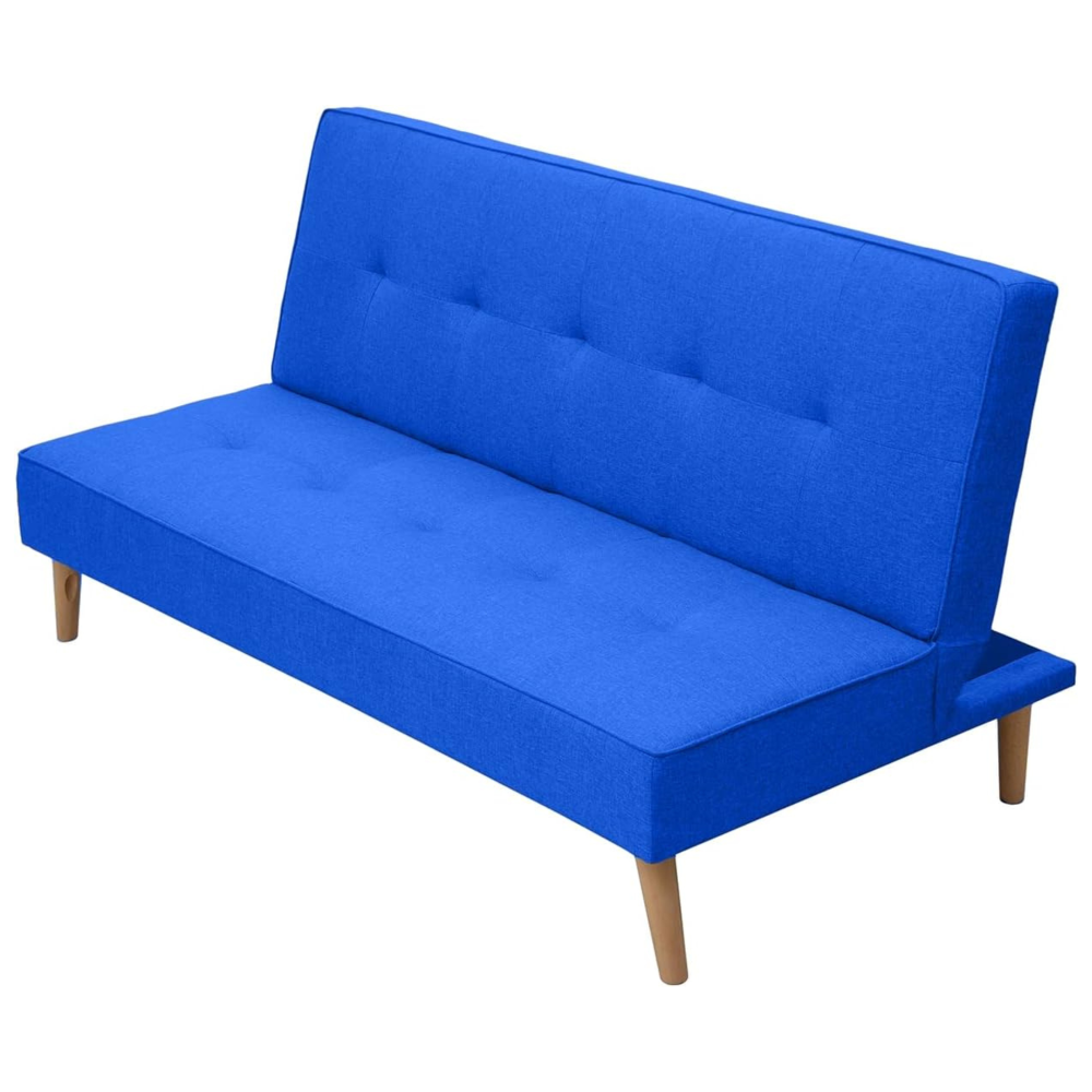 Sofá Cama Clic Clac 3 Plazas Tipo Libro, Color Azul oscuro, Diseño Moderno, 188x88x88 cm