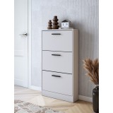 Meyvaser - Zapatero 3 Puertas, Zapatero Estrecho, Acabado en Color Beige, Medidas: 108 cm (Alto) x 60 cm (Ancho) x 17 cm (Fondo)