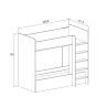 Litera Doble con Escalera - Blanco Veteado y Pino, 198.4 cm (Largo) x 98 cm (Ancho) x 72 cm (Alto)