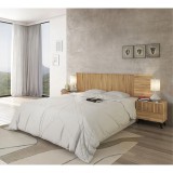 Cabezal + Dos Mesitas de Noche, Cabecero y Mesitas, Acabado en Mauvella - Rayas, Medidas: 210 cm (An) x 55 cm (Al) x 35 cm (Fon)
