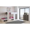 Litera - Cama Tren en Blanco Veteado y Grafito - 99.6 cm x 278.5 cm x 150.6 cm