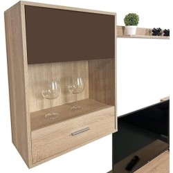 Meyvaser, Conjunto de muebles de salón 220 cm Color cambrian y Chocolate , muebles de salón.