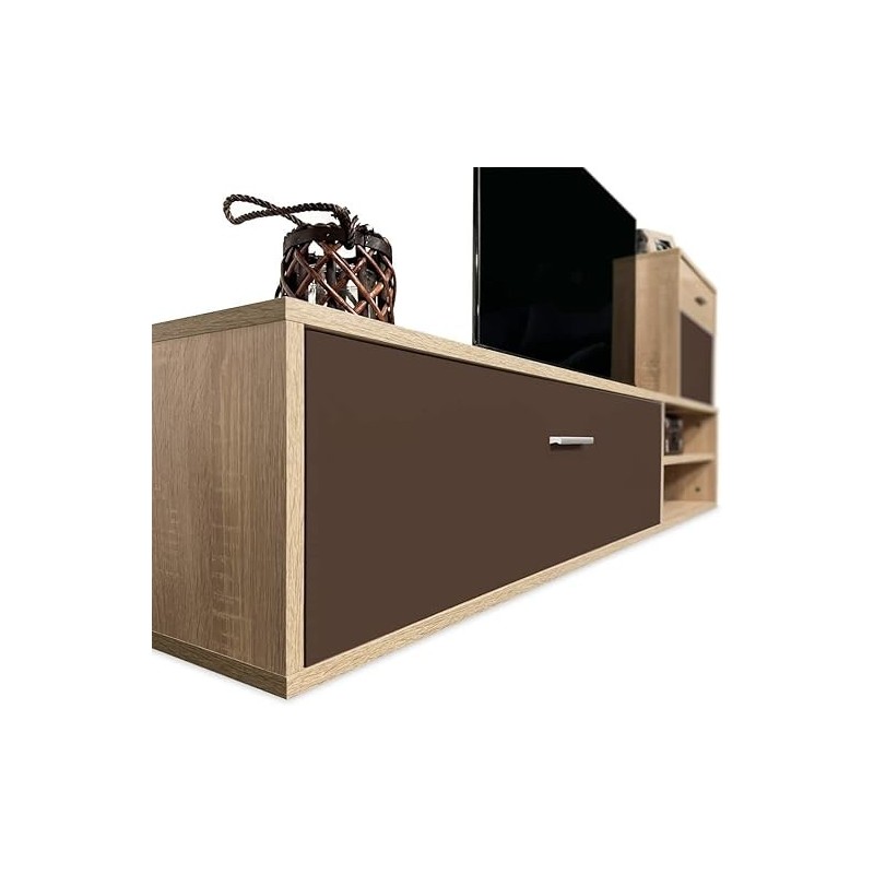 Meyvaser, Conjunto de muebles de salón 220 cm Color cambrian y Chocolate , muebles de salón.