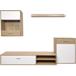 Meyvaser, Conjunto de muebles de salón 220 cm Color cambrian y blanco, muebles de salón.