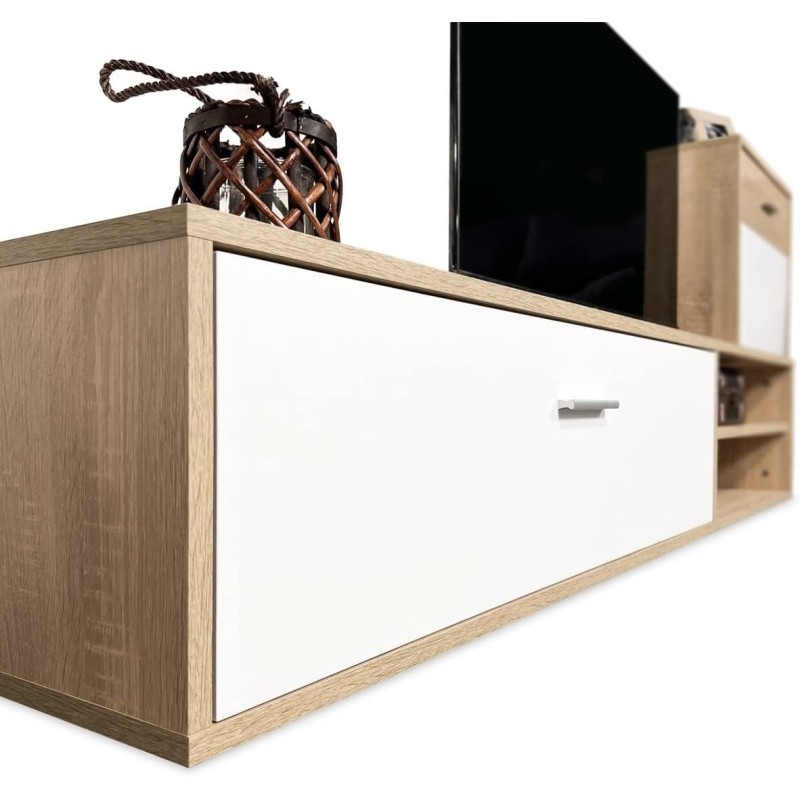 Meyvaser, Conjunto de muebles de salón 220 cm Color cambrian y blanco, muebles de salón.