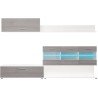 Mueble de Salón con Leds, Acabado en Andersen Pino - Gris, Medidas: 250 cm (Anc) x 115 cm (Al) 40 cm (Fon)