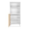 Mueble Bar para Salón, Aparador de Cocina, Color Blanco-Roble, Medidas: 60 cm (An) x 135 cm (Al) x 40 cm (Fon) – Meyvaser