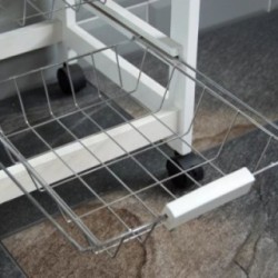 Verdulero Frutero de Cocina 4 Cestas y Cajón 37x37x85 Blanco