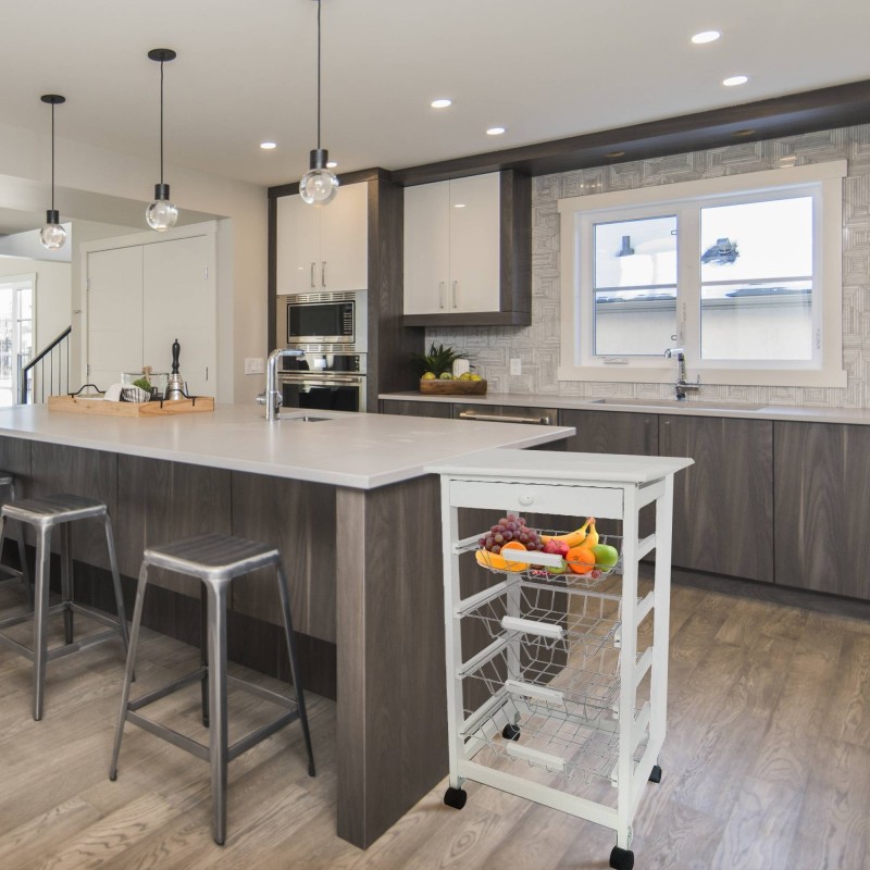 Verdulero Frutero de Cocina 4 Cestas y Cajón 37x37x85 Blanco