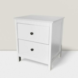 SALDO: Mesilla de Noche 2 Cajones Blanco 55cm x 48cm x 40cm