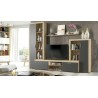 Meyvaser Mueble de salón y TV Composición de salón grande 263 Cm Cambrian- Grafito en madera de gran calidad
