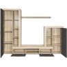 Meyvaser Mueble de salón y TV Composición de salón grande 263 Cm Cambrian- Grafito en madera de gran calidad