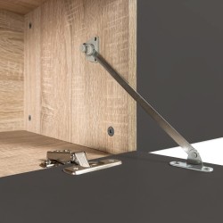 Meyvaser Mueble de salón y TV Composición de salón grande 263 Cm Cambrian- Grafito en madera de gran calidad