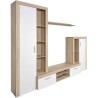 Meyvaser Mueble de salón y TV Composición de salón grande 263 Cm Cambrian-Blanco en madera de gran calidad