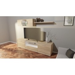 Meyvaser Mueble de salón y TV Composición para salón 200 cm Color Cambrian y Gran Espacio de Almacenamiento