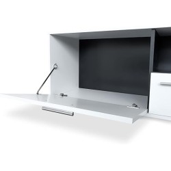 Meyvaser Mueble de salón y TV Composición para salón 200 Cm Color Blanco Gran Espacio Almacenamiento