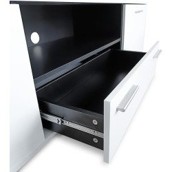 Meyvaser Mueble de salón y TV Composición para salón 200 Cm Color Blanco Gran Espacio Almacenamiento