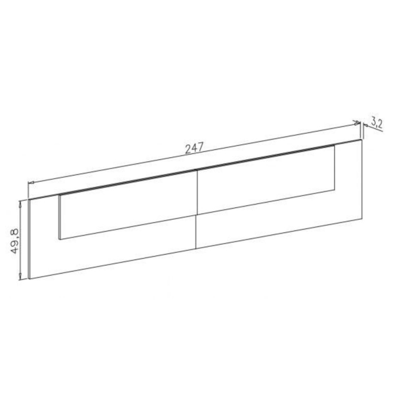 Cabezal + Dos Mesitas de Noche,Acabado en Cambrian y Blanco, Medidas: 247 cm (An) x 54 cm (Al) x 33 cm (Fon) - Meyvaser
