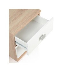 Cabezal + Dos Mesitas de Noche,Acabado en Cambrian y Blanco, Medidas: 247 cm (An) x 54 cm (Al) x 33 cm (Fon) - Meyvaser