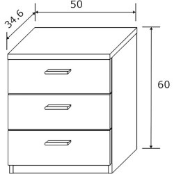 Pack Cabecero y 2 Mesitas de Noche, Acabado en Cambria y Grafito, Medidas: 220 cm (An) x 50 cm (Al) x 35 cm (Fo