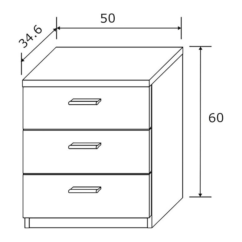 Pack Cabecero y 2 Mesitas de Noche, Acabado en Cambria y Grafito, Medidas: 220 cm (An) x 50 cm (Al) x 35 cm (Fo