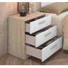 Pack Cabecero y 2 Mesitas de Noche, Acabado en Cambria y Blanco, 220 cm (An)x50 cm(Al)x 35 cm(Fon) - Meyvaser