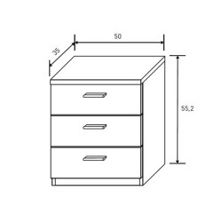 Pack Cabecero y 2 Mesitas de Noche, Acabado en Cambria y Blanco, 220 cm (An)x50 cm(Al)x 35 cm(Fon) - Meyvaser