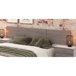 Pack Cabecero y 2 Mesitas de Noche, Acabado Pino Gris, 220 cm (An)x50 cm(Al)x 35 cm(Fon) - Meyvaser