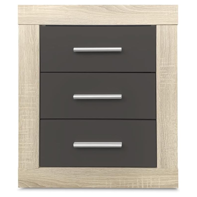 Pack Cabecero de 160 x 120 cm + 2 Mesitas de Noche| Color Cambria y Grafito (para Cama de 135-140 o 160)