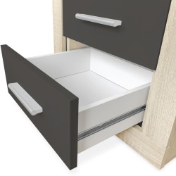 Pack Cabecero de 160 x 120 cm + 2 Mesitas de Noche| Color Cambria y Grafito (para Cama de 135-140 o 160)